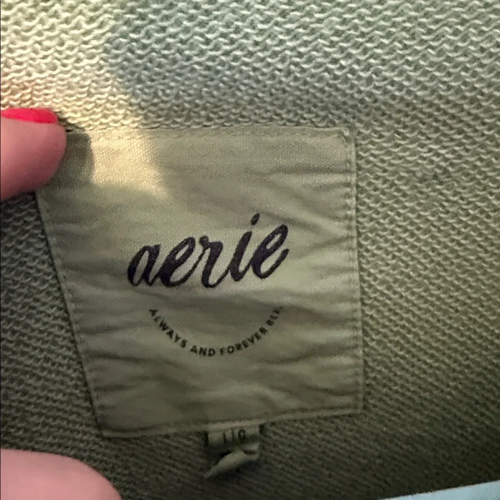 Relaxed Fit Aerie Women’s Sweatshirt in Light Green - Picture 2 of 5